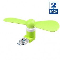 [2 Pack] Green - Nacodex Portable Cool Fan [2-IN-1] [USB 2.0/3.0] [Android Micro] Android Mobile Phone Fan Portable Dock Fan for Samsung   LG  Huawei  Sony  HTC  ZTE Other Android Phone - B01K1FA56M